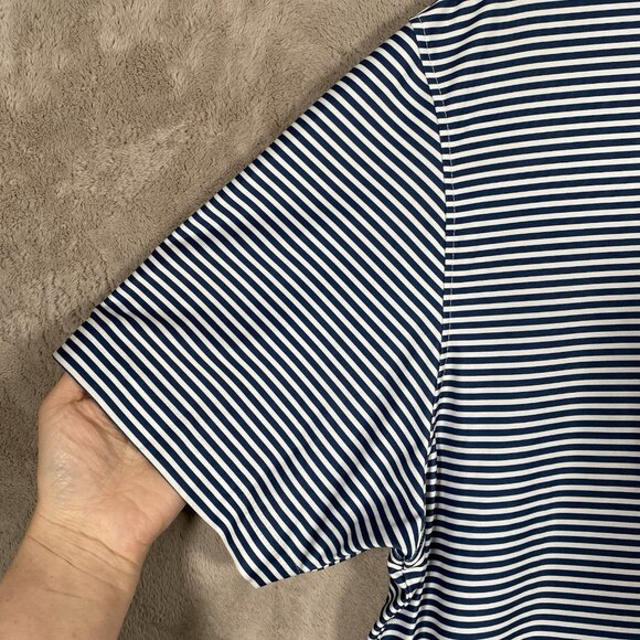 Hickey Freeman Golf Performance Polo Size L Polyester Spandex Stretch Striped - Picture 6 of 13